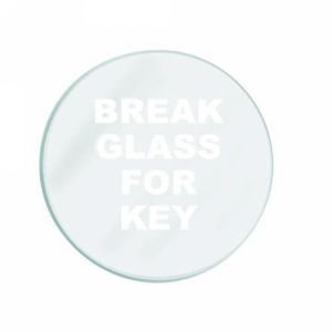 Spare Glass Panel for Round Break Glass Fit Red Key Boxes